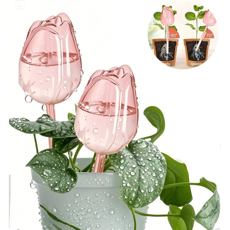 Plant Watering Globe - Różowe kulki do podlewania roślin Tulip,