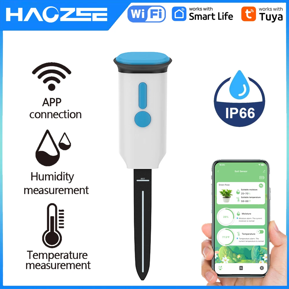 Smart Garden Monitor - Haozee Tuya Inteligentny Czujnik Wilgotności Gleby