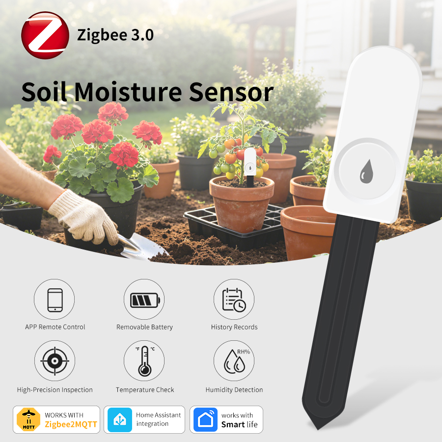 Smart Garden Home Assistant - Inteligentny czujnik wilgotności gleby ZigBee, miernik
