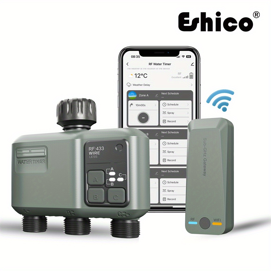 Smart Garden Sprinkler - Eshico Inteligentny Sterownik Zraszacza: 3-Strefowy Bezprzewodowy
