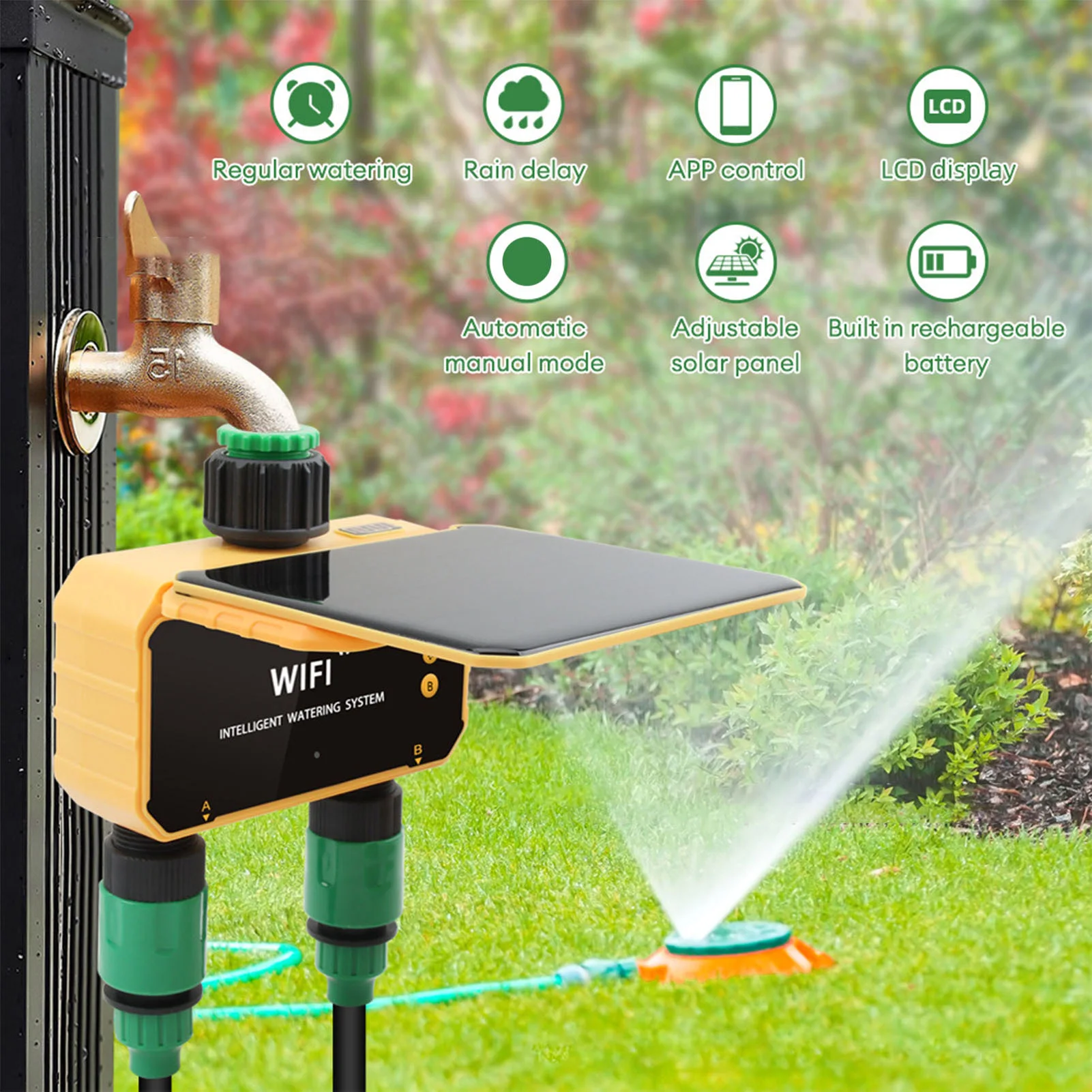 Smart Garden Sprinkler - Solarny inteligentny timer do nawadniania WiFi