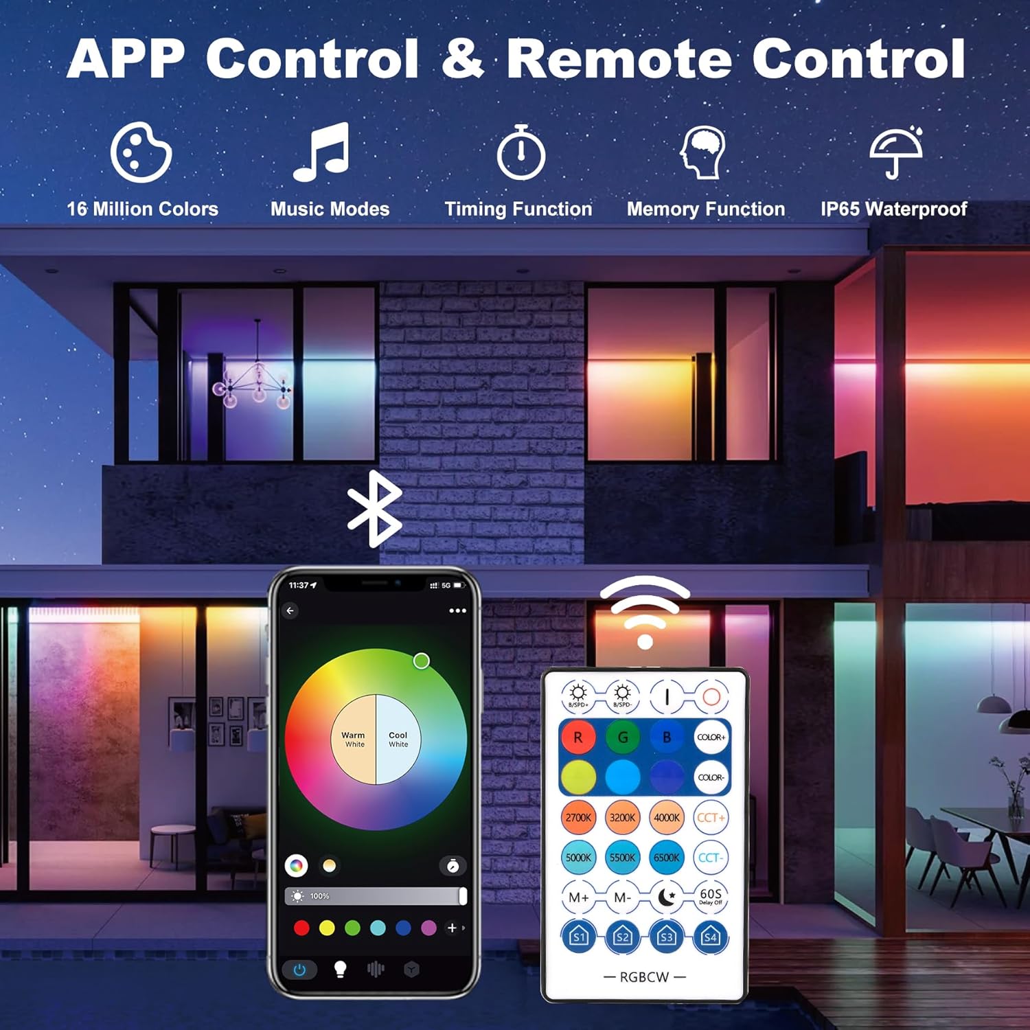 Reflektor LED 50W RGB z pilote – Smart Garden Uk recenzja i cena